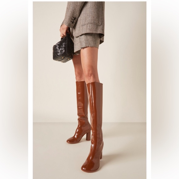 Bottega Veneta Atomic Patent Leather Knee Boots
